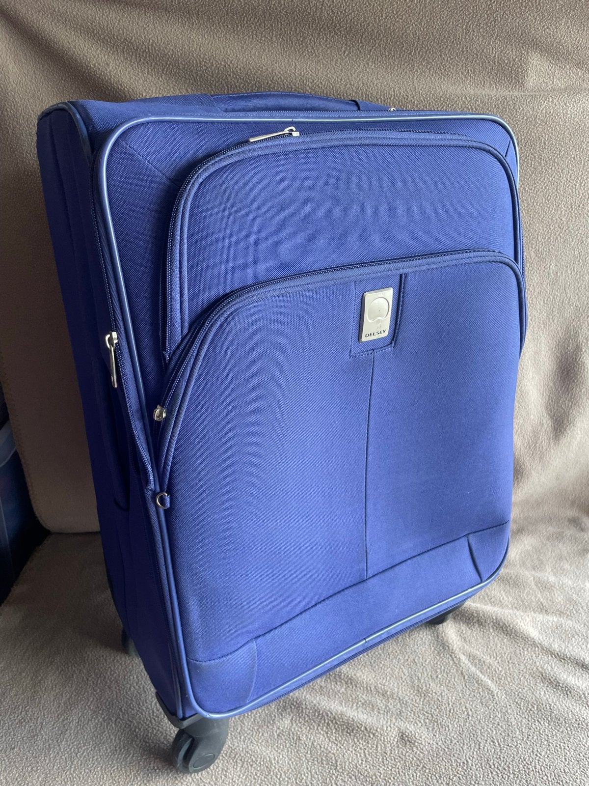 Delsey Koffer Blauw - Handbagage formaat, Ophalen, Overige materialen, Gebruikt, 50 tot 60 cm