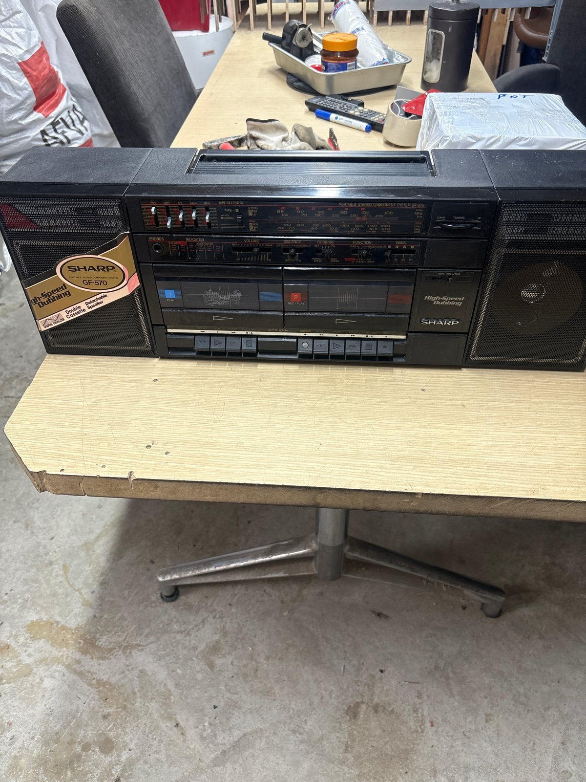 Sharp GF-570 Boombox - Vintage Radio Cassette Speler, Audio, Tv en Foto, Radio's, Gebruikt, Radio, Ophalen of Verzenden