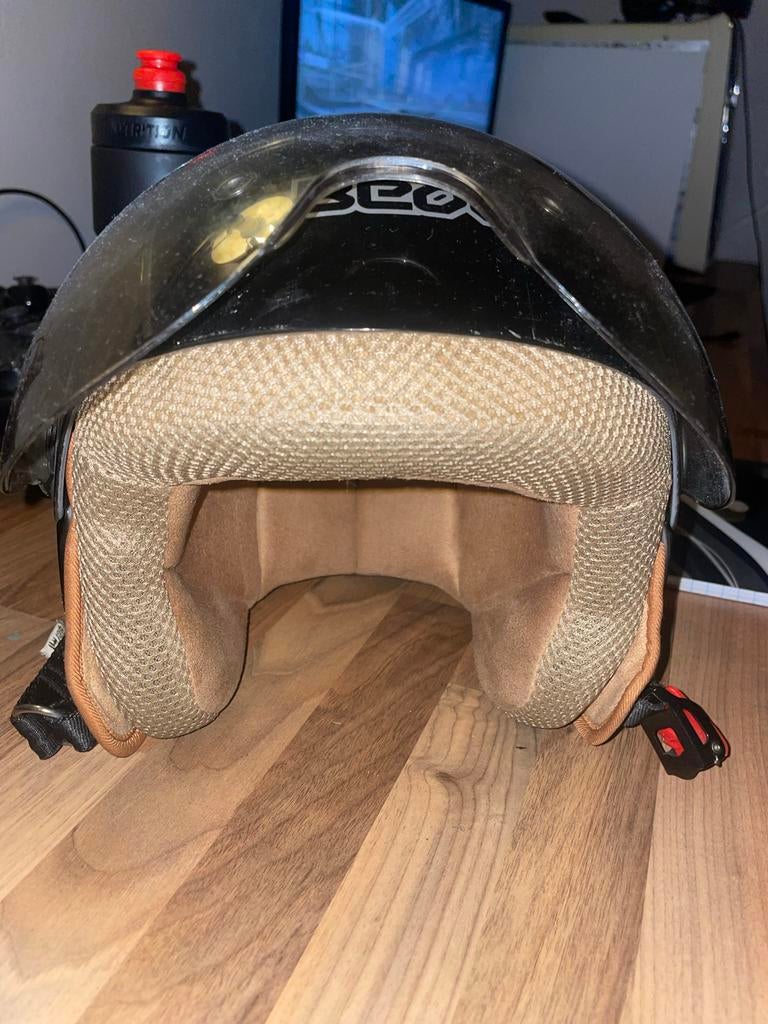 Beon scooterhelm - Zwart, maat S, Fietsen en Brommers, Brommerhelmen, Ophalen of Verzenden, Gebruikt, Small
