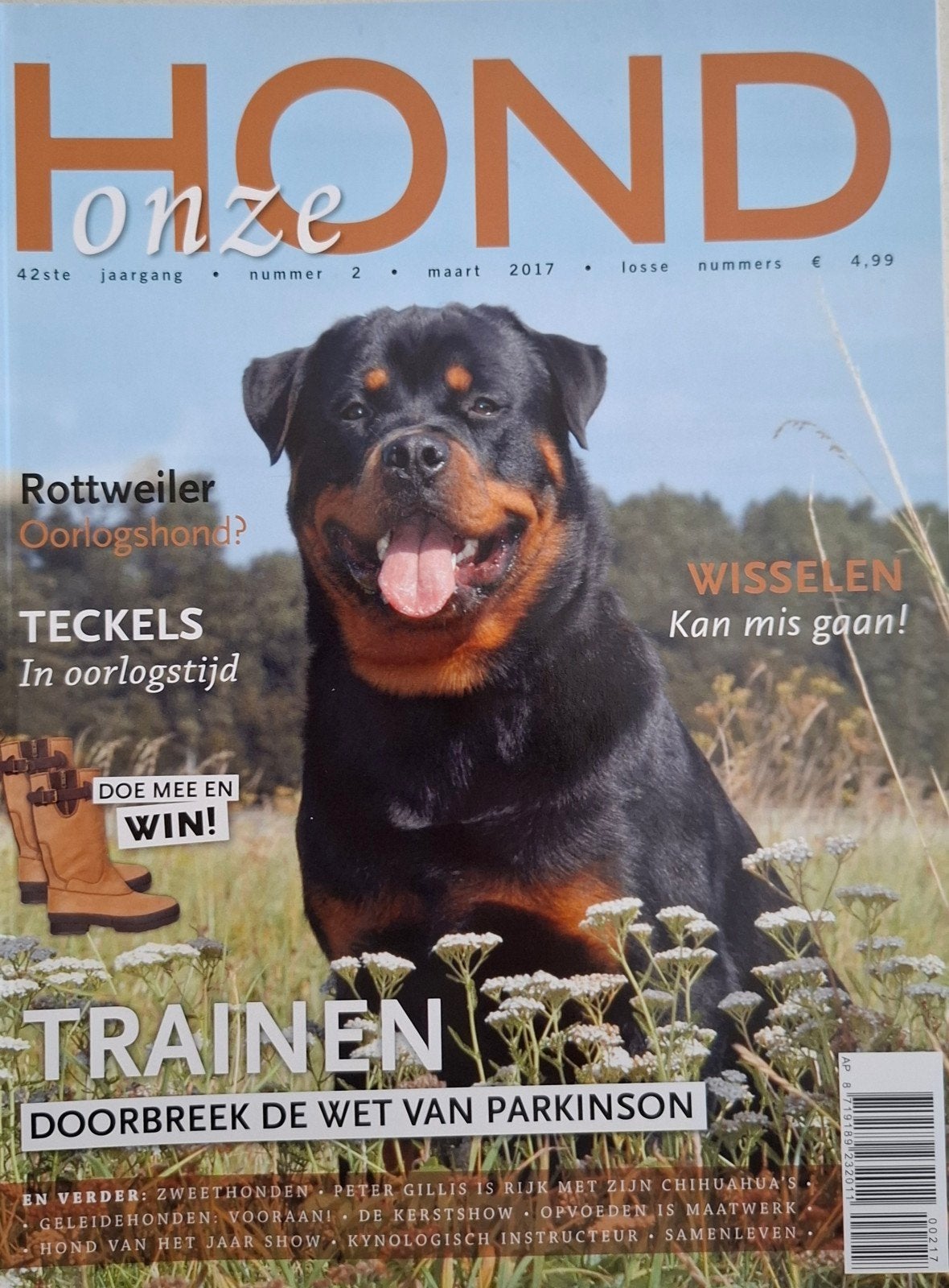 Onze Hond 2017 nr 2 Nieuw Rottweiler, Ophalen of Verzenden, Nieuw, Honden