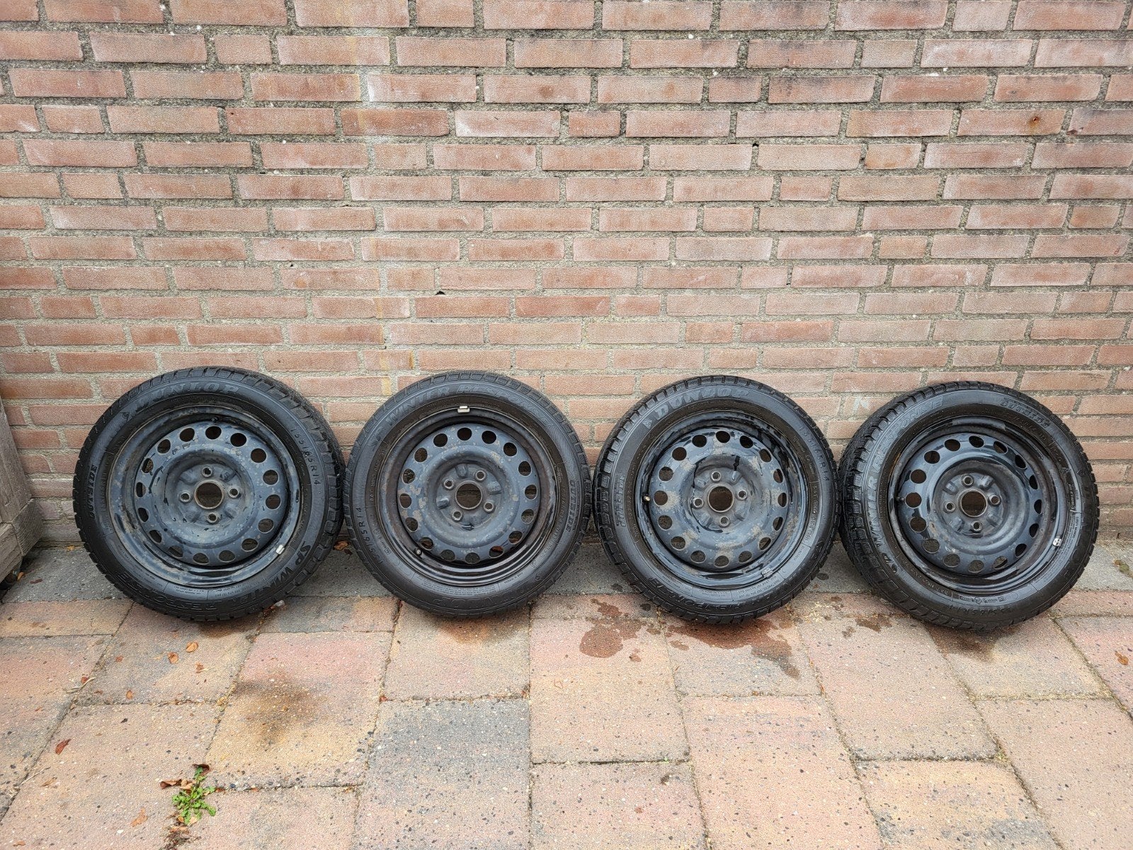 Stalen velgen (+winterbanden) Toyota Ago, Ophalen, 14 inch, Gebruikt, 155 mm