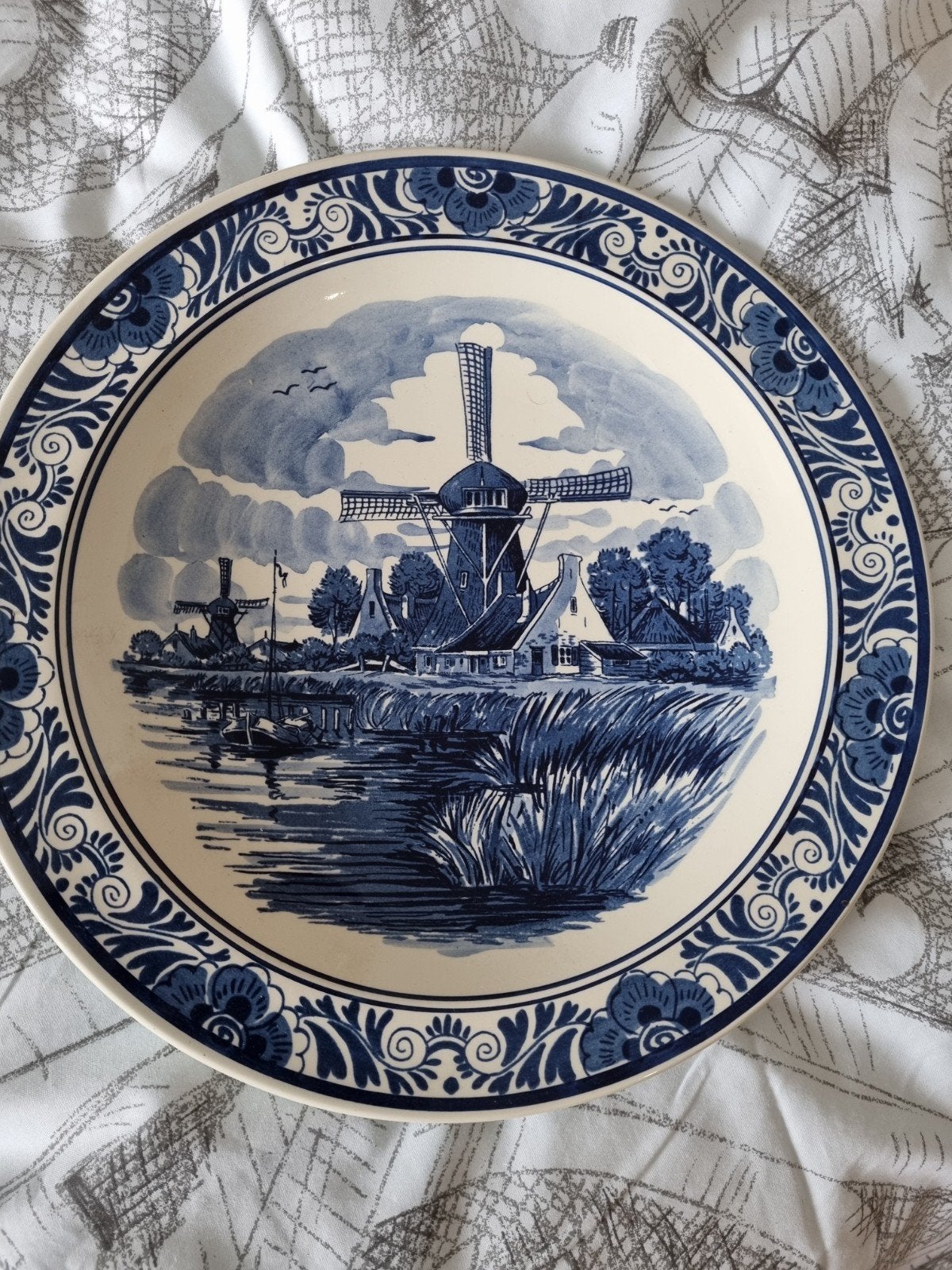 Wandbord Delft Blauw met molen . Naam Distel, Antiek en Kunst, Antiek | Wandborden en Tegels, Ophalen of Verzenden
