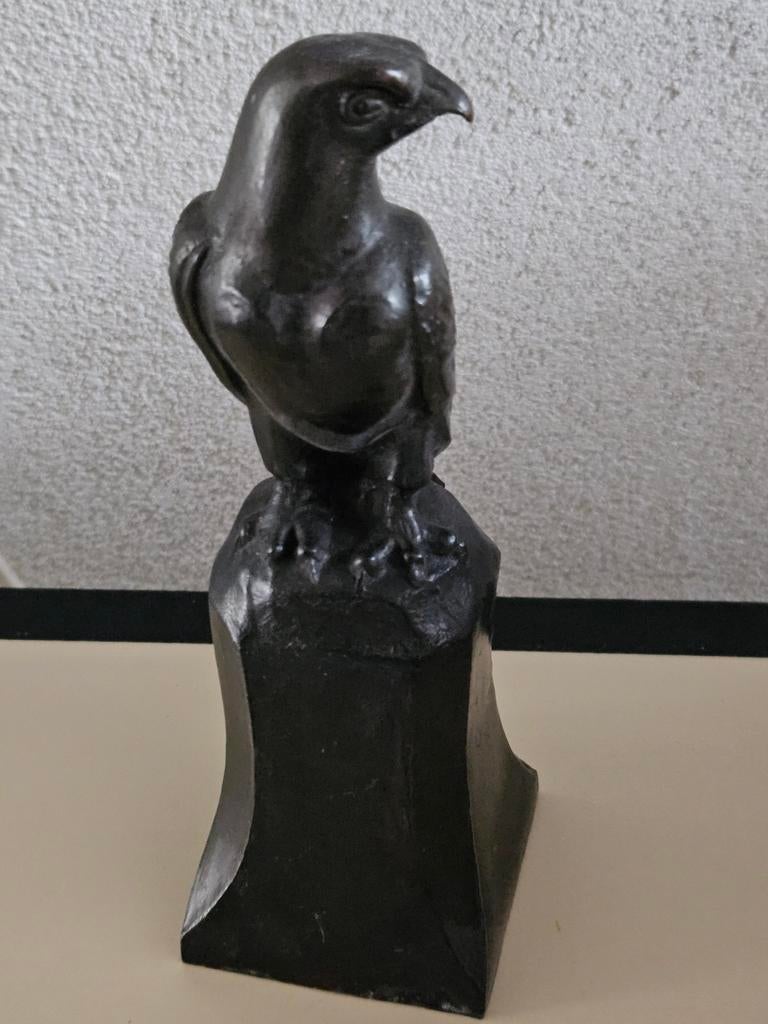 Art deco  Adelaar Beeld op Sokkel, Gepatineerd, Ophalen of Verzenden, Brons, 20 - 50 cm