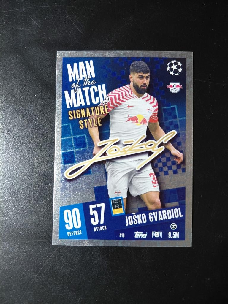 Josko gvardiol (signature style) topps rb leipzig, Ophalen of Verzenden, Nieuw, Buitenlandse clubs, Spelerskaart
