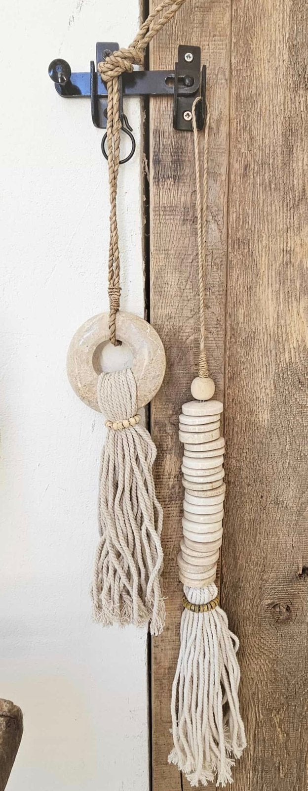 Marmer hangers en schelpen hangers voor deco deur of gordijn, Boho, Nieuw, Ophalen of Verzenden, Beige