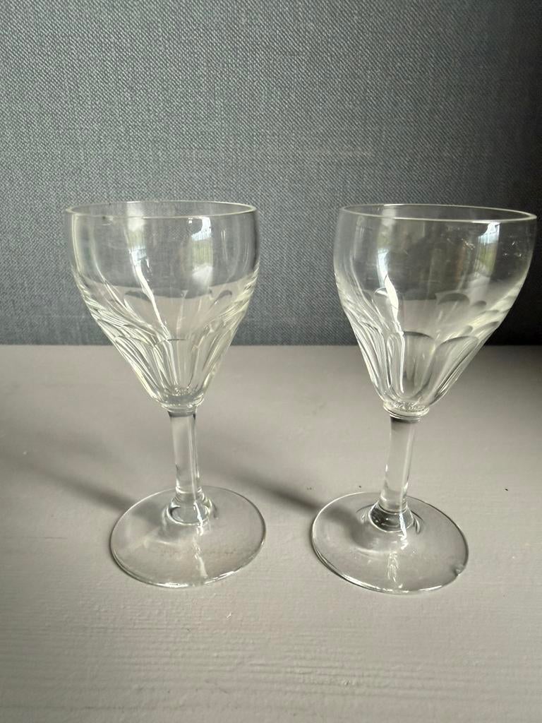 Twee borrelglaasjes jaren 40-50, Antiek en Kunst, Antiek | Glas en Kristal, Ophalen of Verzenden