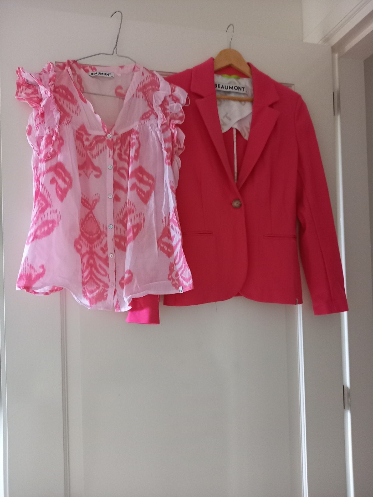 beamont blazer met bijpassende blouse mt 40, Kleding | Dames, Ophalen of Verzenden, Zo goed als nieuw, Maat 38/40 (M), Roze