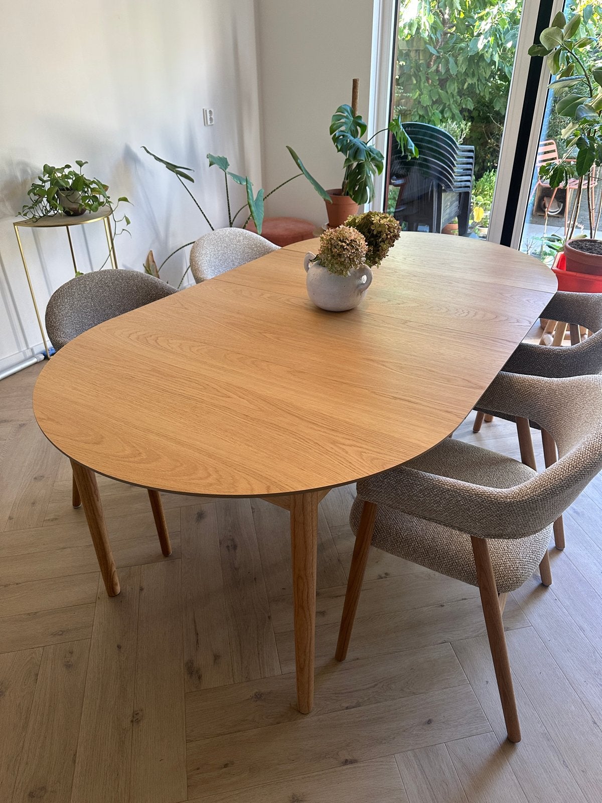 JYSK MARSTRAND Uitschuifbare eettafel - Eikenfineer, Ophalen, Gebruikt, 100 tot 150 cm, Scandinavisch