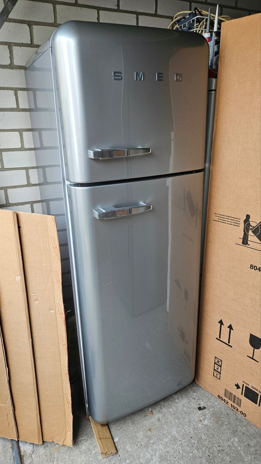 Smeg koelkast (defect)., Ophalen, 200 liter of meer, 60 cm of meer, Met aparte vriezer