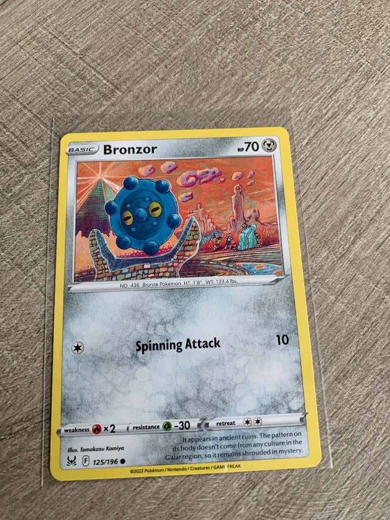 Bronzor 125/196 Lost Origin - Pokémon Kaart, Ophalen of Verzenden, Nieuw, Losse kaart