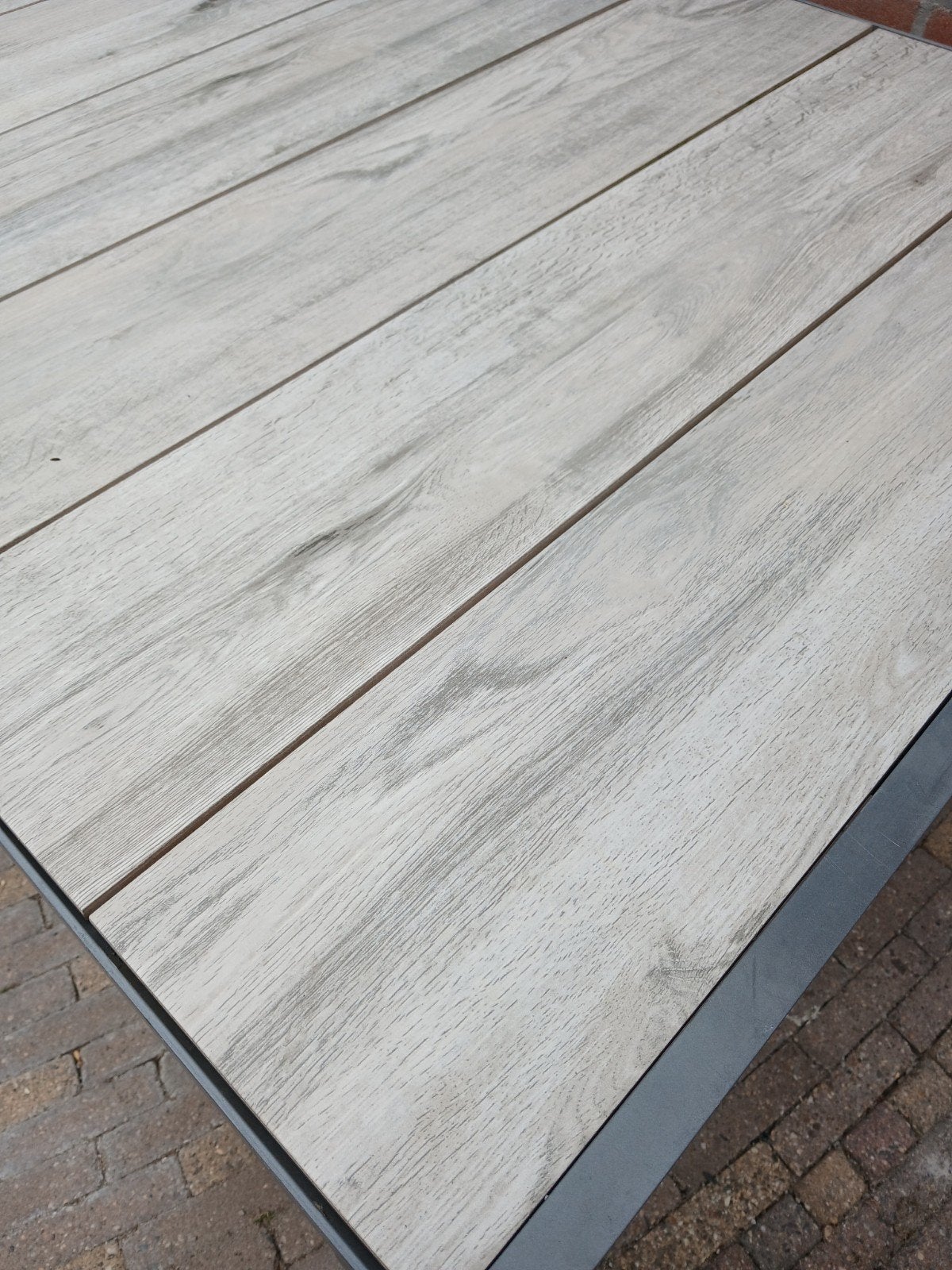 Tuinset tafel met stoelen grijs( Bois Le Duc), Ophalen, Gebruikt, Aluminium