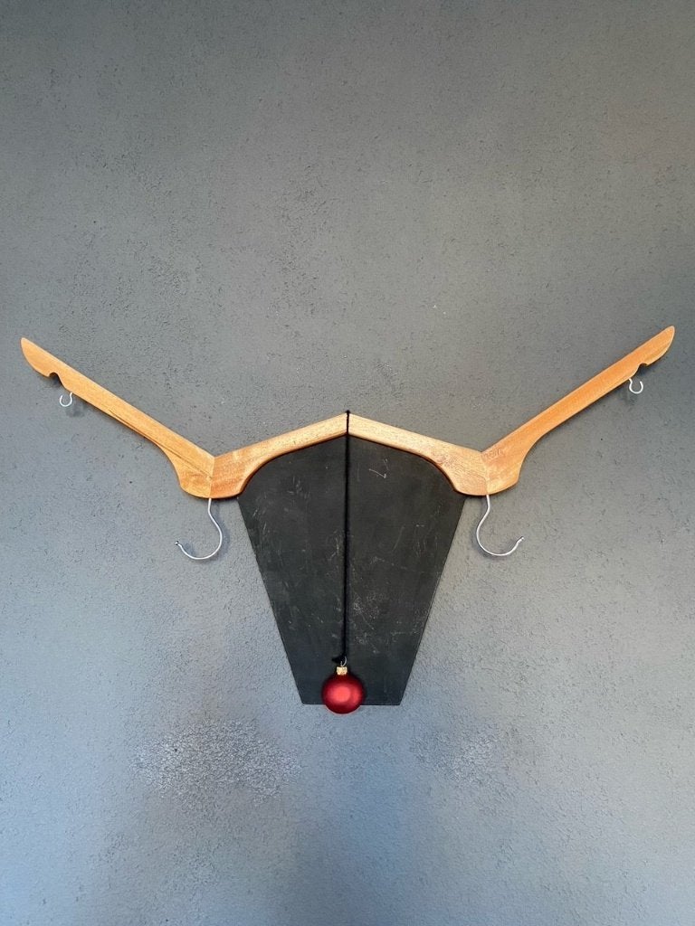 Rendier figuur, 39 cm, Wandhanger, Hout, Nieuw