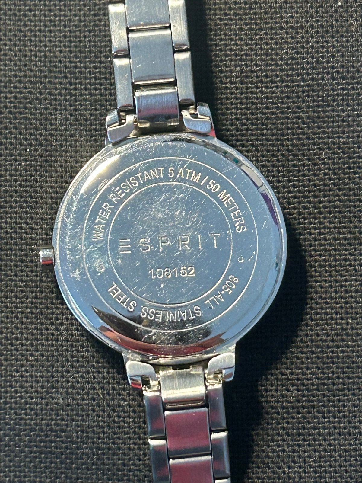 Esprit dames horloge - 19 cm lang, zilverkleurig, Gebruikt, Staal, Ophalen of Verzenden, Polshorloge