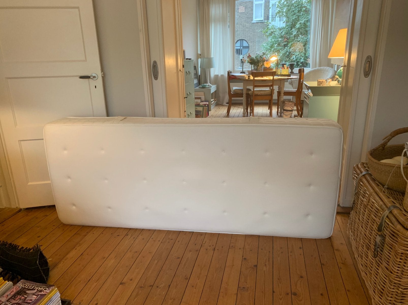 Matras, Huis en Inrichting, Slaapkamer | Bedden, Ophalen, Eenpersoons, Wit, Zo goed als nieuw