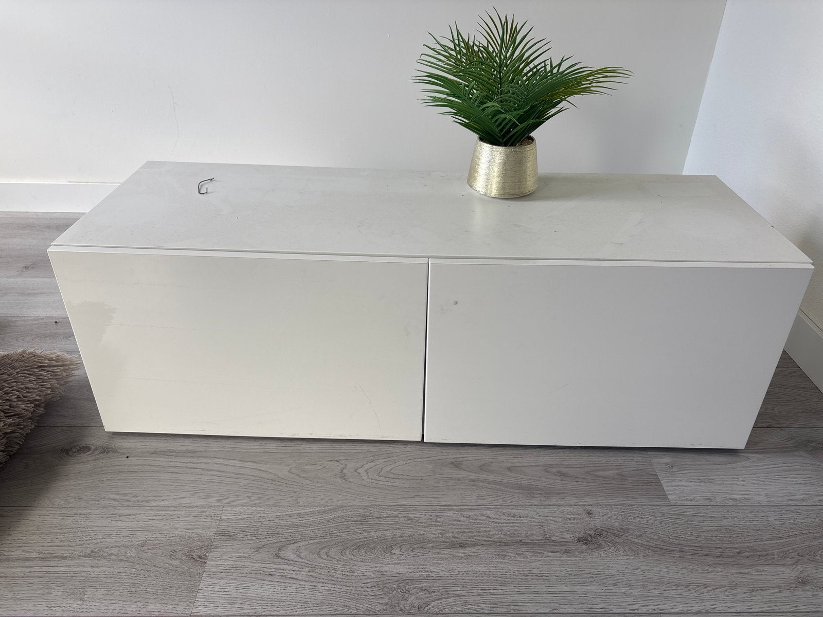 Witte TV-meubel / Dressoir, Gebruikt, 100 tot 150 cm, Ophalen of Verzenden, Minder dan 100 cm