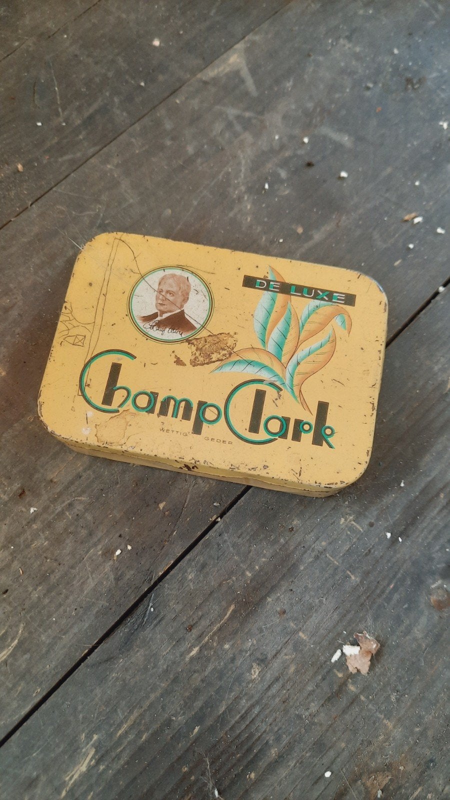 Vintage Champ Clark De Luxe sigarenblikje, Verzamelen, Ophalen of Verzenden
