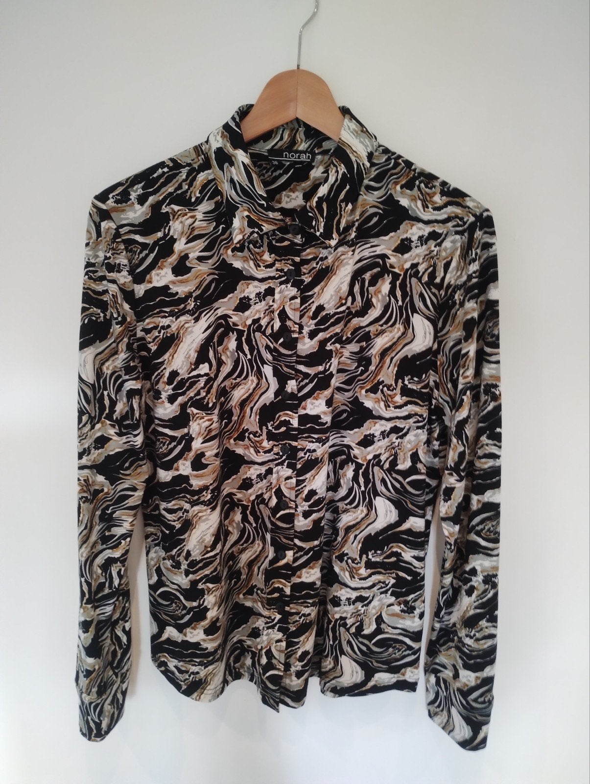 Blouse in travelstof van Norah maat 38, Maat 38/40 (M), Zwart, Ophalen of Verzenden, Zo goed als nieuw