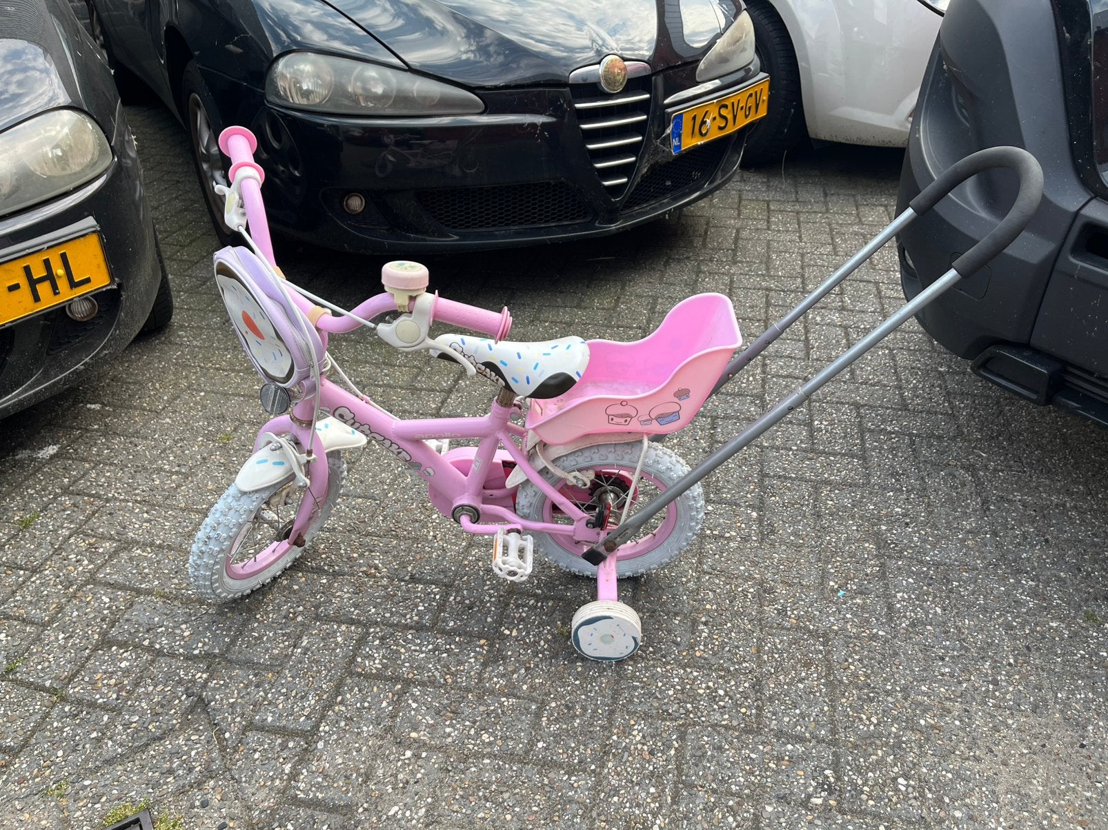 Apollo kinderfiets cupcake roze met zijwieltjes, Ophalen, Gebruikt, Minder dan 16 inch, Zijwieltjes