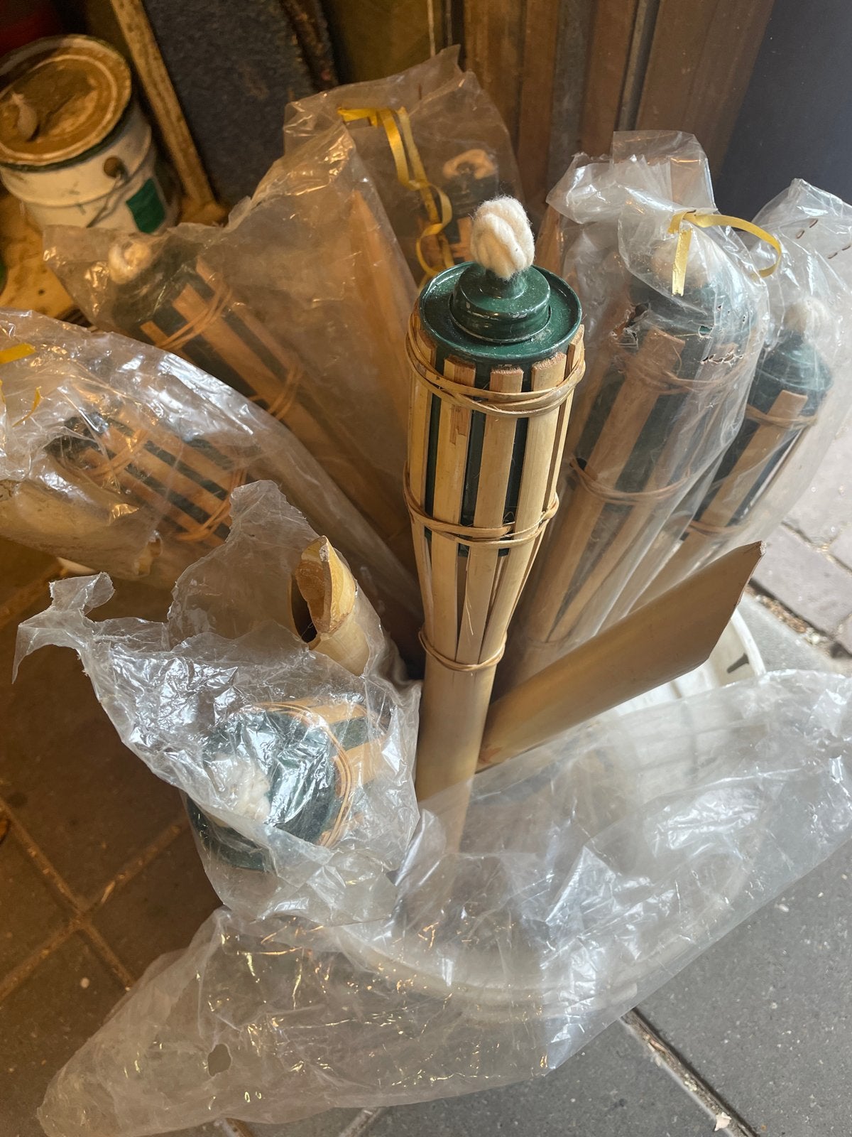 14 Bamboe Tuinfakkels - Sfeervolle Verlichting, Ophalen, Nieuw