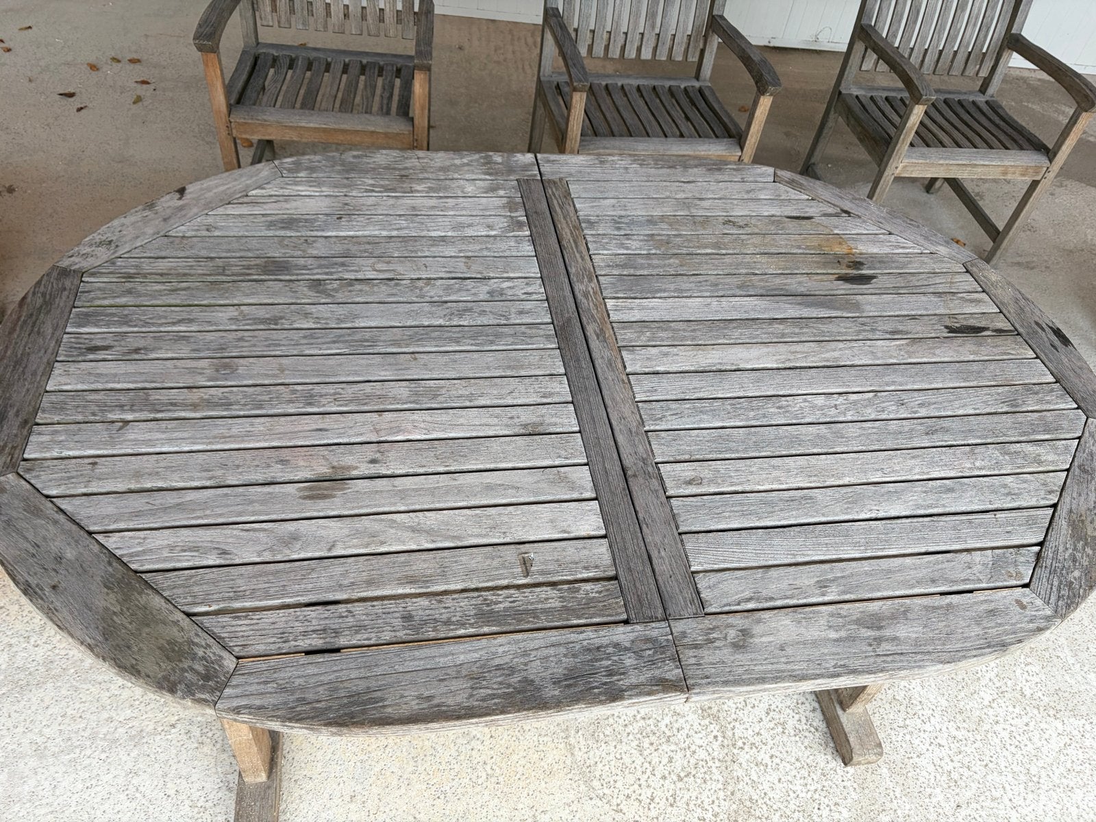 Uitschuifbare Teakhouten Tuinset met 6 Stoelen, Tuin en Terras, Tuintafels, Ophalen, Gebruikt, Ovaal, Teakhout