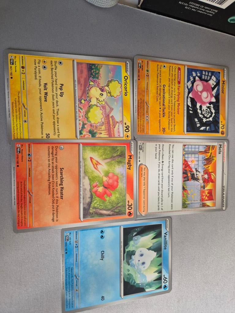 5 pokemon kaarten, Ophalen of Verzenden, Zo goed als nieuw, Meerdere kaarten