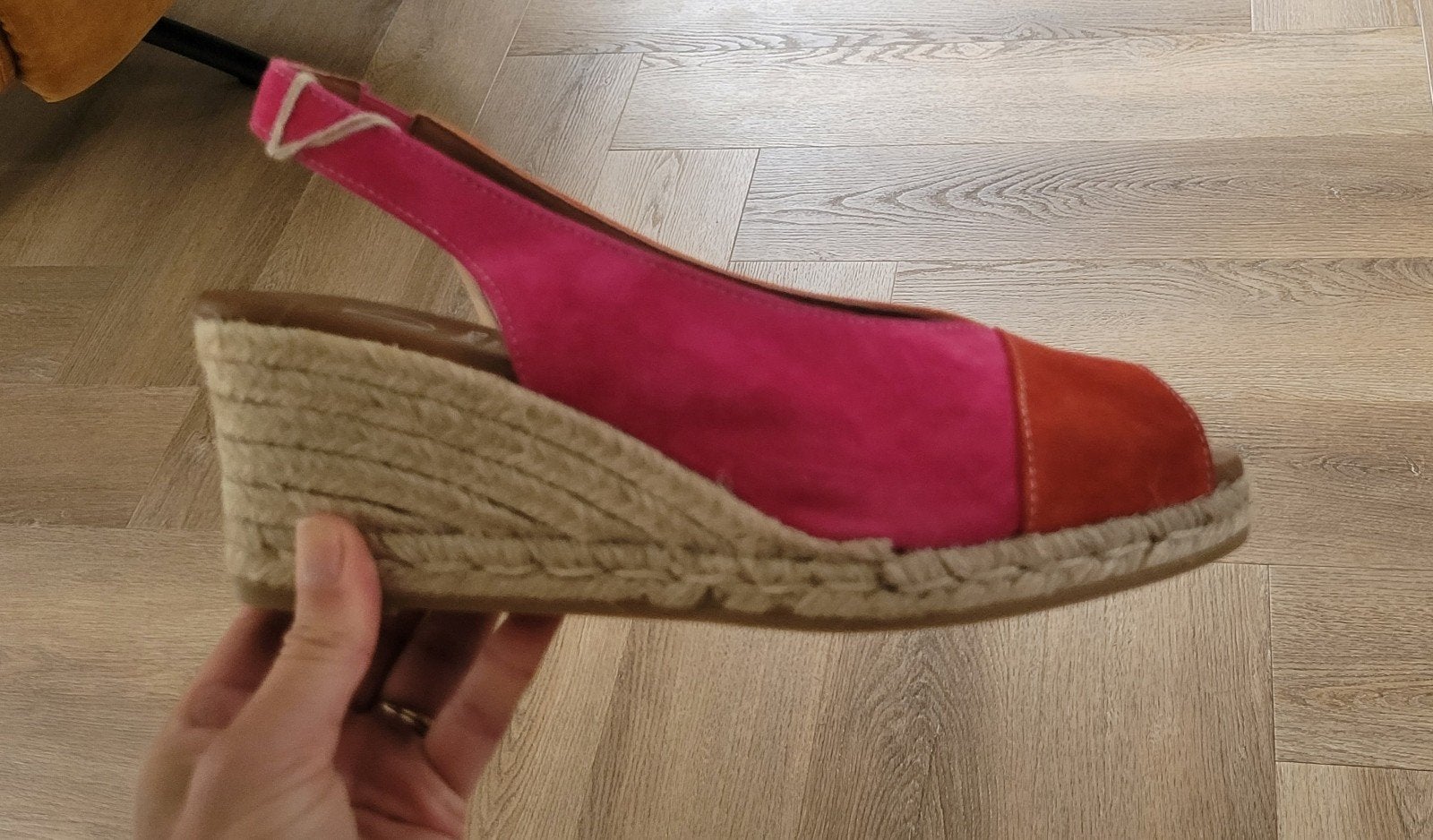 Nieuw! Espadrilles sandalen sleehak maat 41 leer, Viguera, Nieuw, Roze, Sandalen of Muiltjes