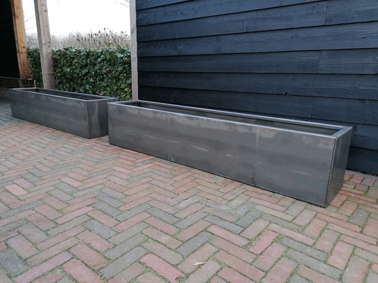 Super mooie grote bloembakken cortenstaal 3mm 300x40x40, Ophalen of Verzenden, Nieuw, Metaal, 100 cm of meer
