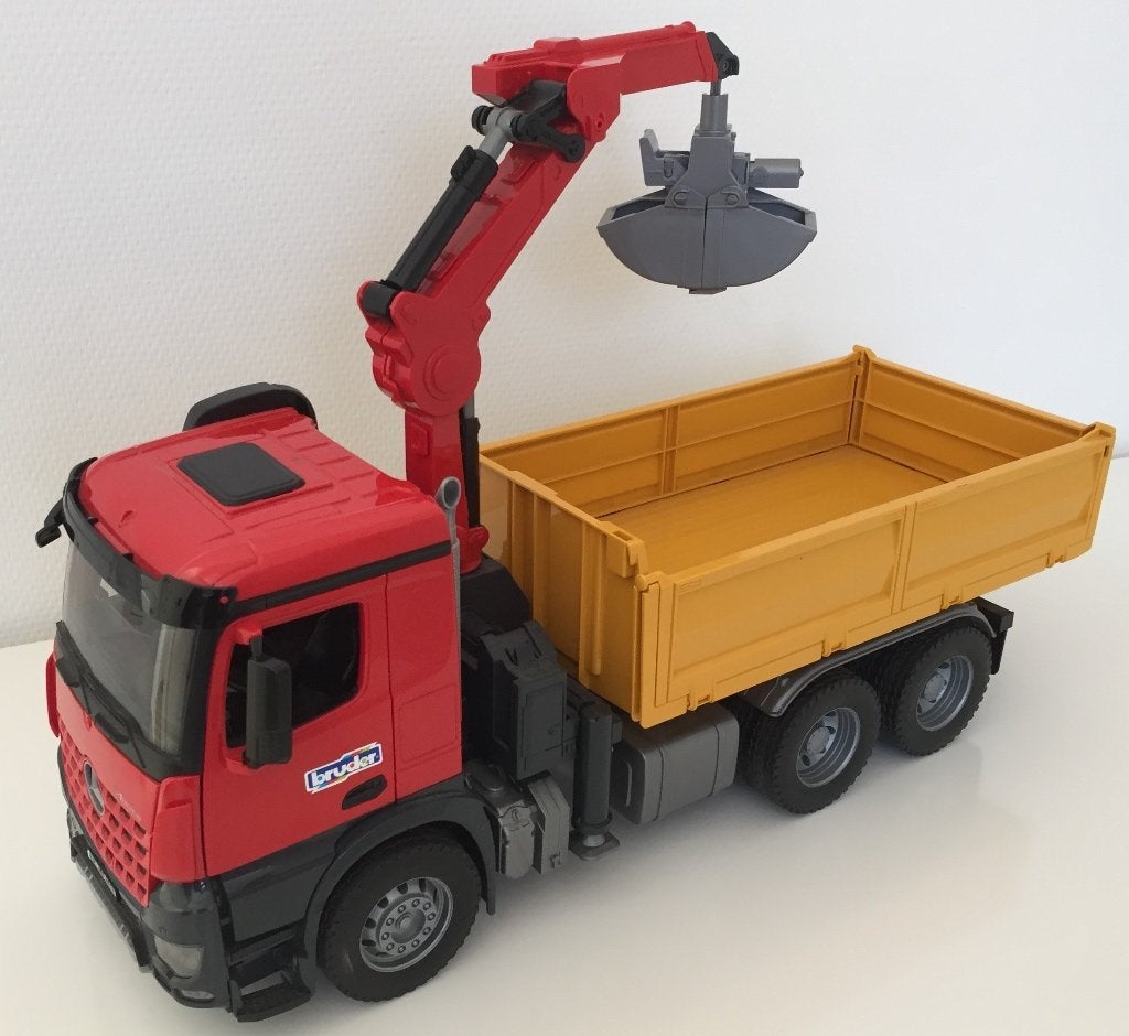 Bruder Mercedes Arocs kraan/kiepwagen izgst, Ophalen of Verzenden, Zo goed als nieuw