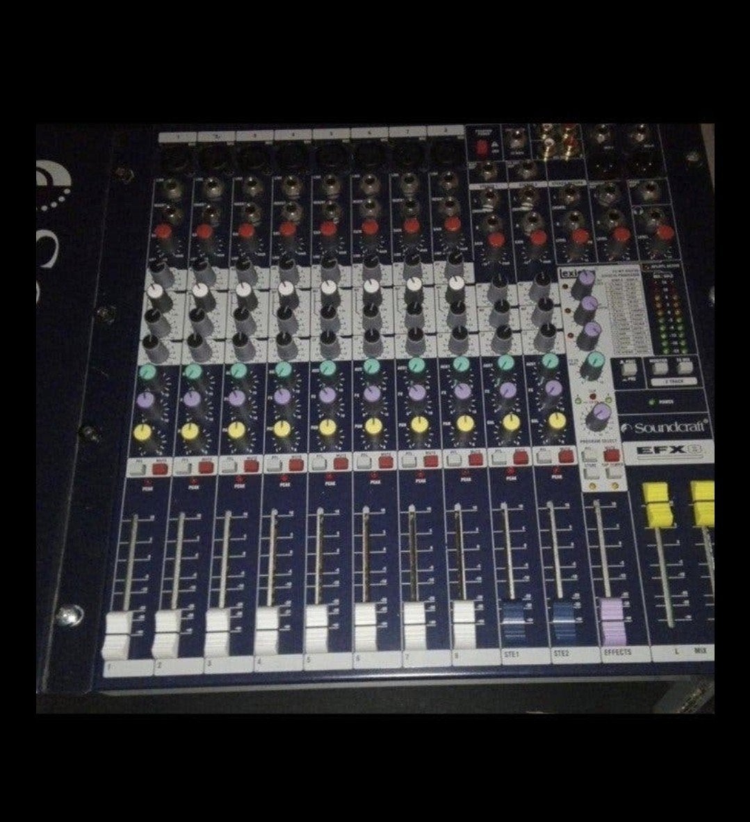 Soundcraft EFX8 Mengpaneel met Lexicon Effecten, Ophalen of Verzenden, Gebruikt, 10 tot 20 kanalen, Microfooningang