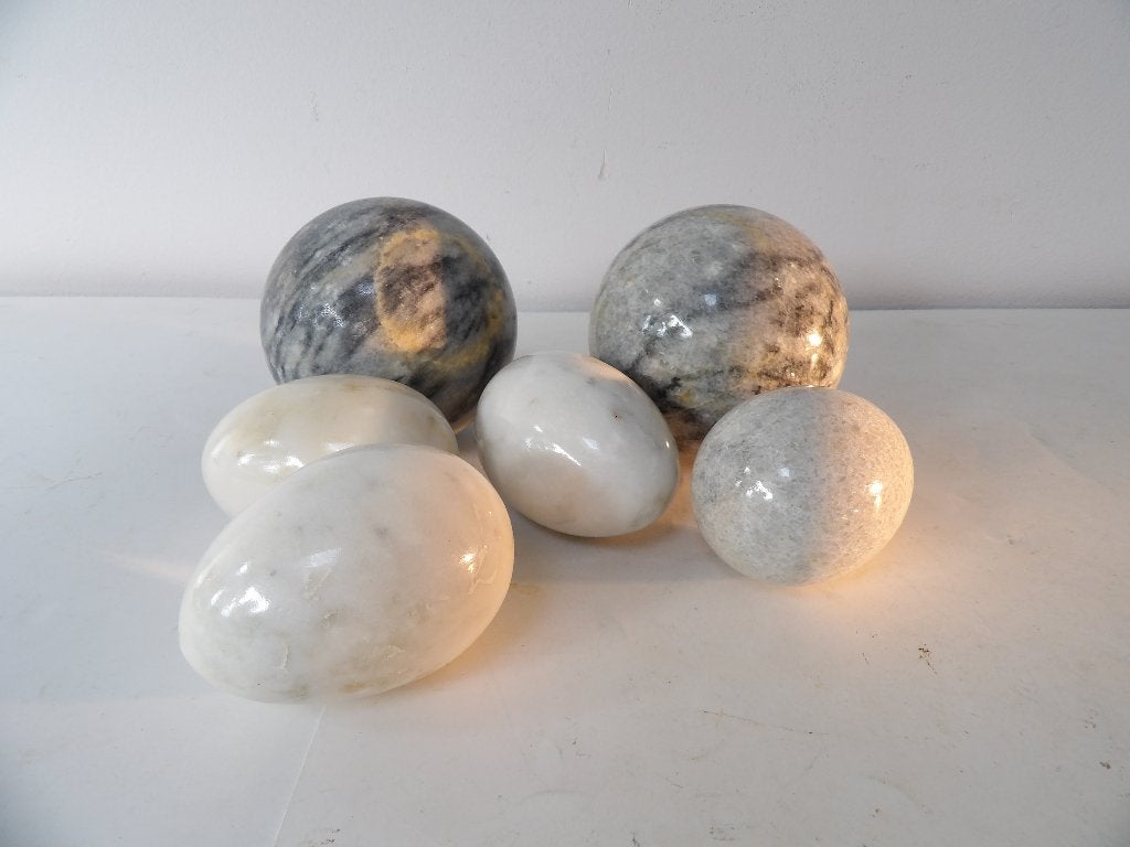 Italiaanse Bollen marmer, 80er jaren, grijs/wit, Ophalen of Verzenden