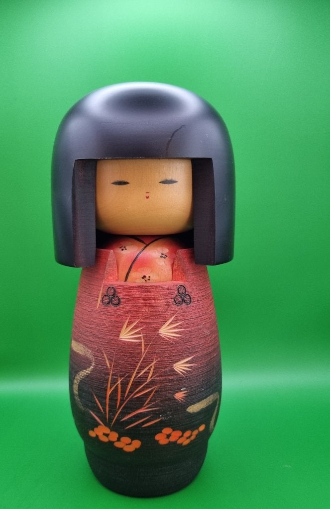 Schitterende „Michiyuki” kokeshi van Masae Fujikawa, Hout, Geschilderd, Ophalen of Verzenden, Japan