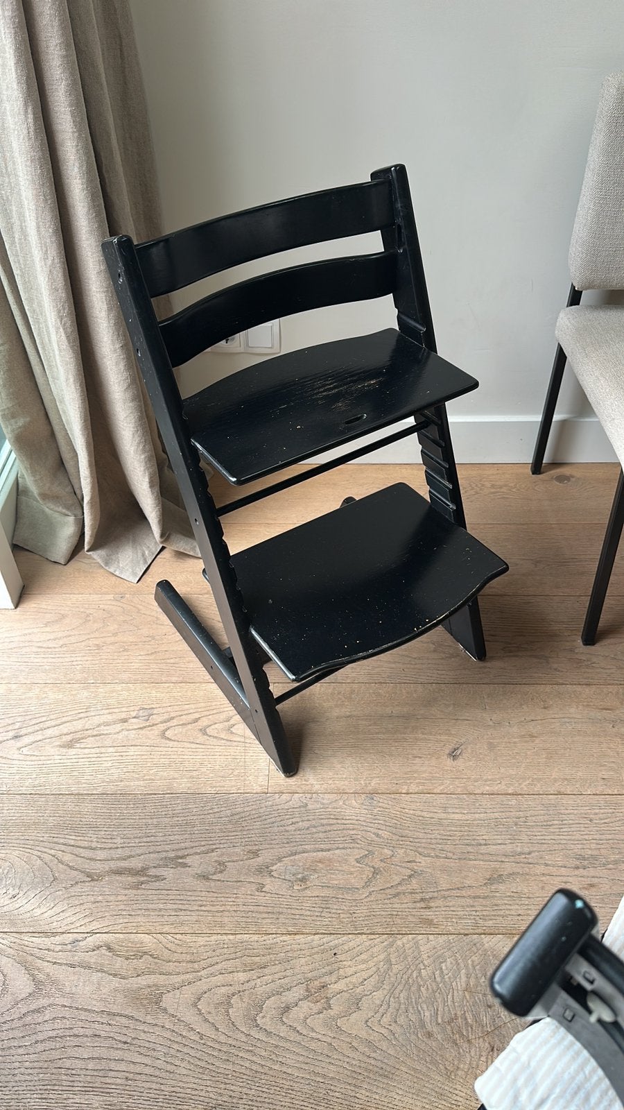 Triptrap zwart inclusief stokke babykuipje, Ophalen, Gebruikt, Meegroeistoel