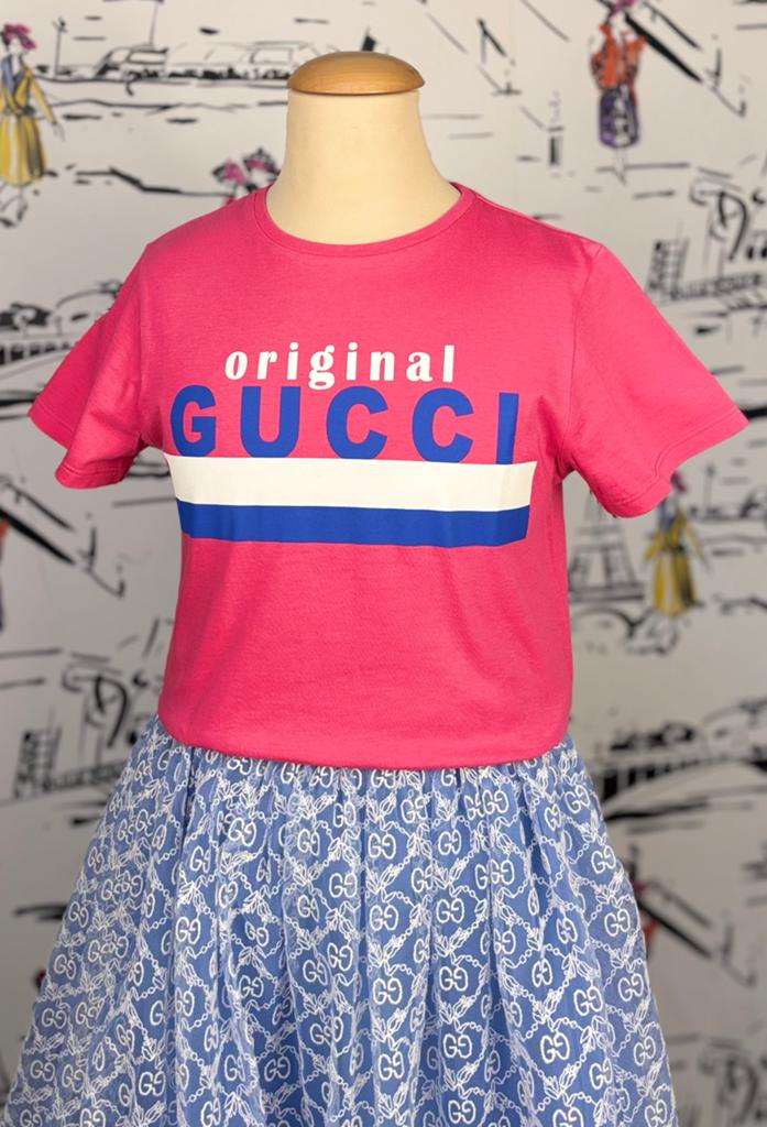 Gucci meisjes roze t-shirt met logo maat 10 NIEUW, Customercare@gucci.com, Shirt of Longsleeve, Gucci, Verzenden
