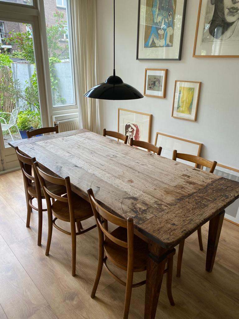 Houten eettafel 200x90x78 cm, Ophalen, Zo goed als nieuw, Rechthoekig, 50 tot 100 cm