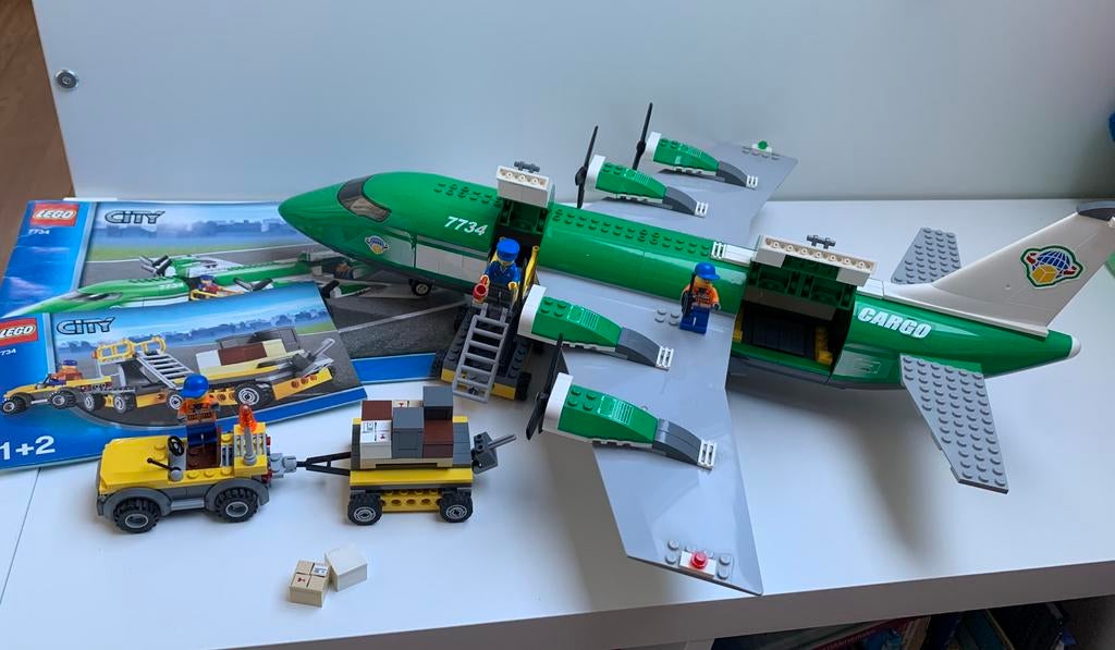 Vintage Lego City (7734): Cargo Plane (2008), Ophalen of Verzenden, Gebruikt, Complete set, Lego
