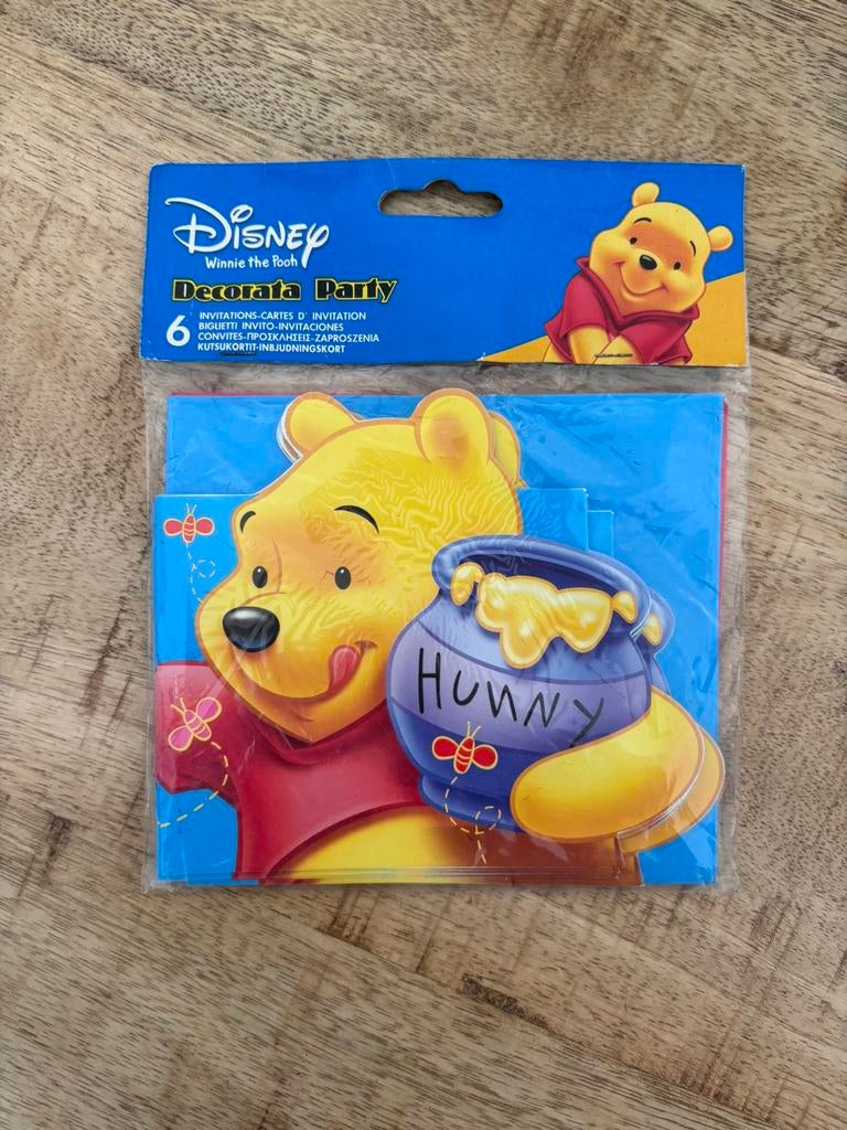 Disney Winnie the Pooh uitnodigingen set - 6 stuks, Hobby en Vrije tijd, Feestartikelen, Ophalen of Verzenden, Nieuw, Feestartikel