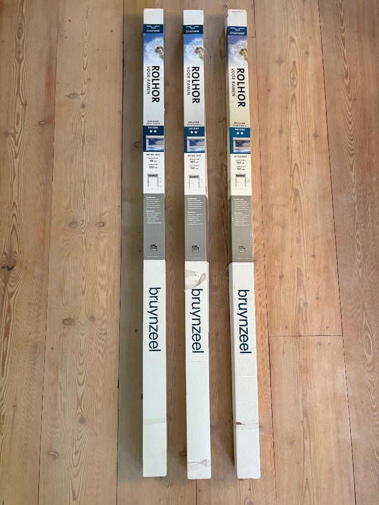 Nieuwe Bruynzeel rolhorren voor ramen (3 stuks), Overige typen, Minder dan 200 cm, Nieuw, Metaal