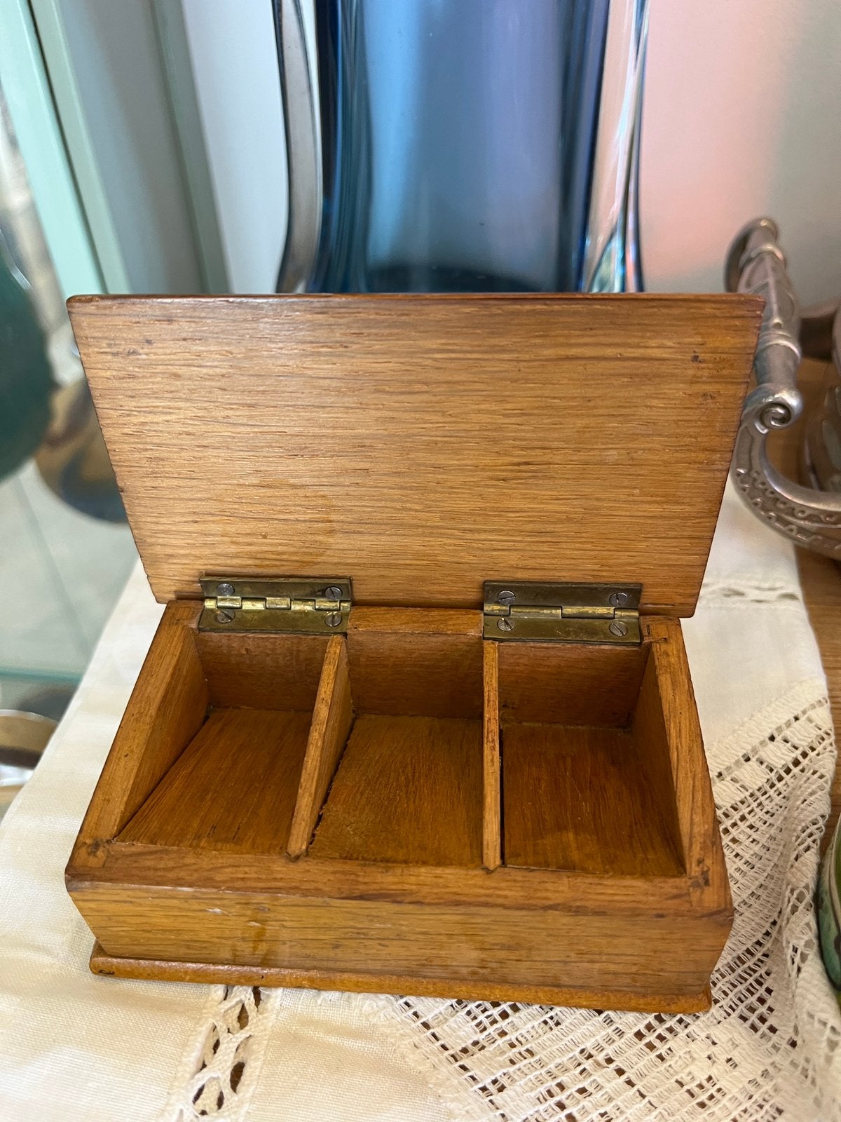 Oud houten postzegeldoosje, Antiek en Kunst, Ophalen of Verzenden