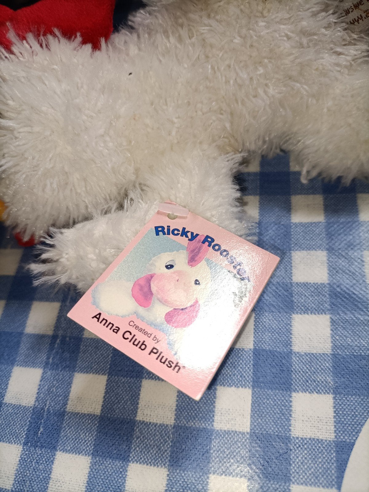 Rooster kip knuffel Anna Club Plush met kaartje 21 cm, Ophalen of Verzenden, Zo goed als nieuw, Overige typen