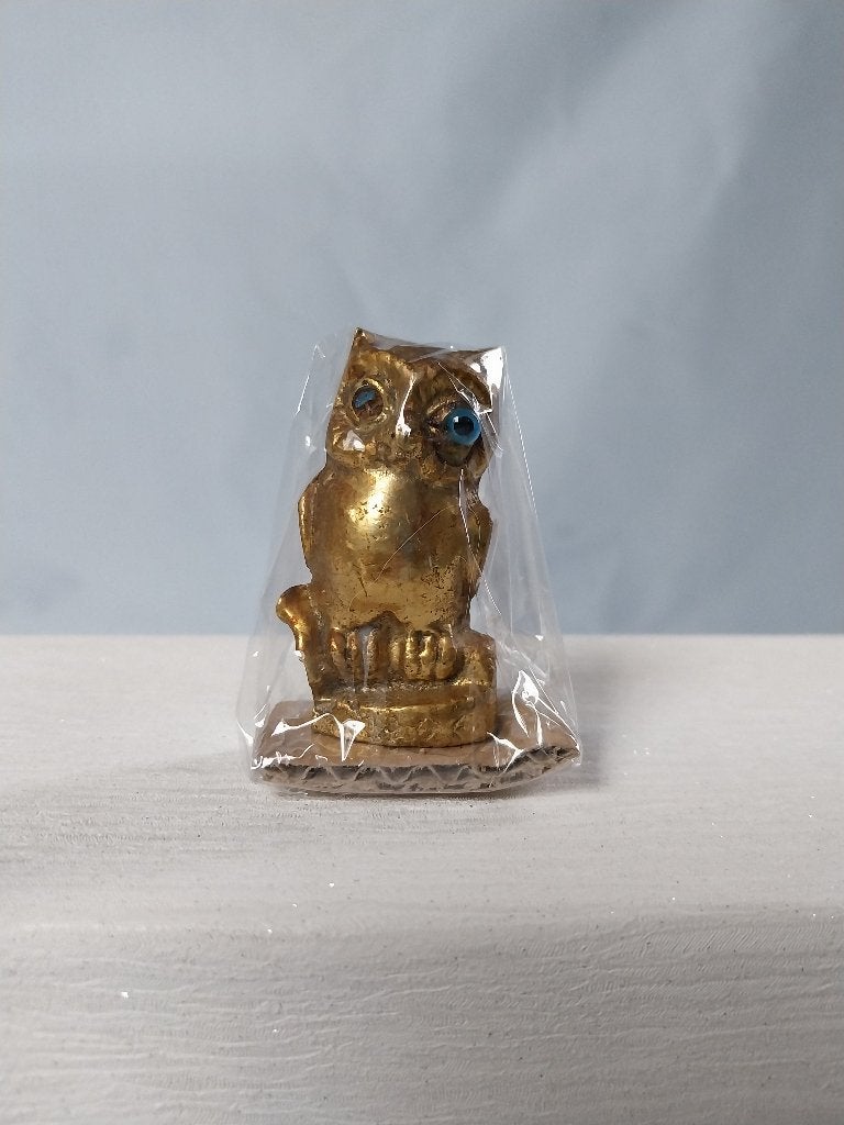 Antieke/vintage bronzen/messing/geelkoper uiltje, Antiek en Kunst, Antiek | Koper en Brons, Ophalen of Verzenden