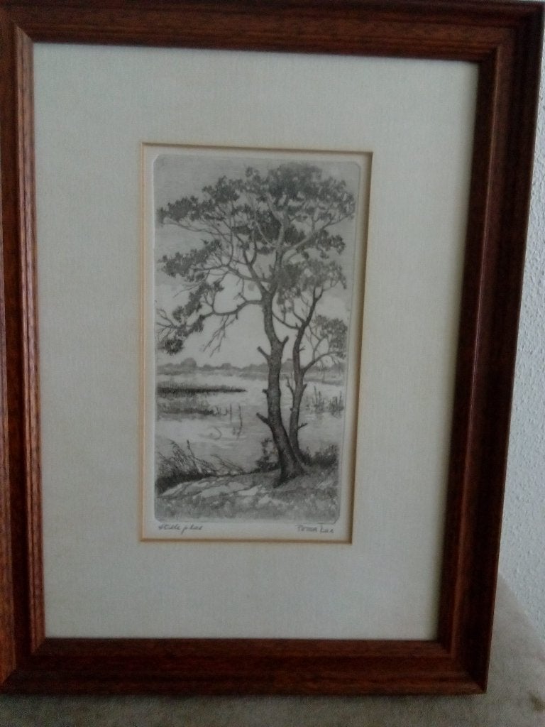 Ets Stille plas van Peter Cox, Antiek en Kunst, Ophalen of Verzenden, Landschap, Ets