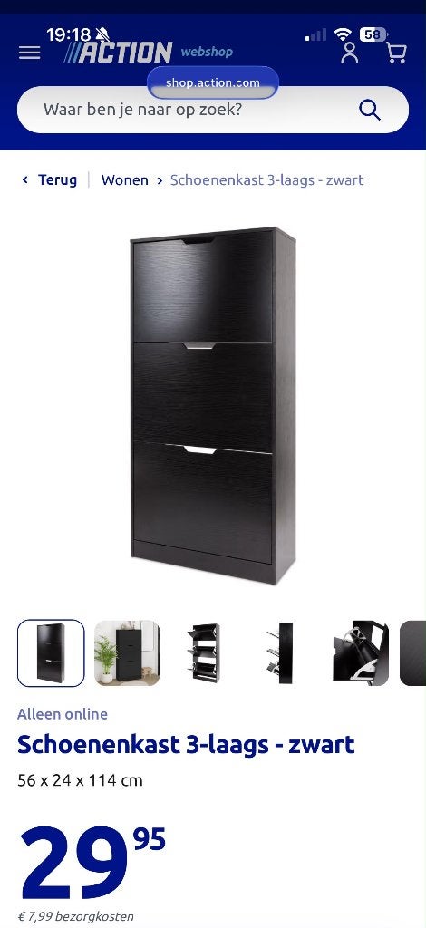 Schoenenkast Action, Huis en Inrichting, Ophalen, Nieuw, Modern