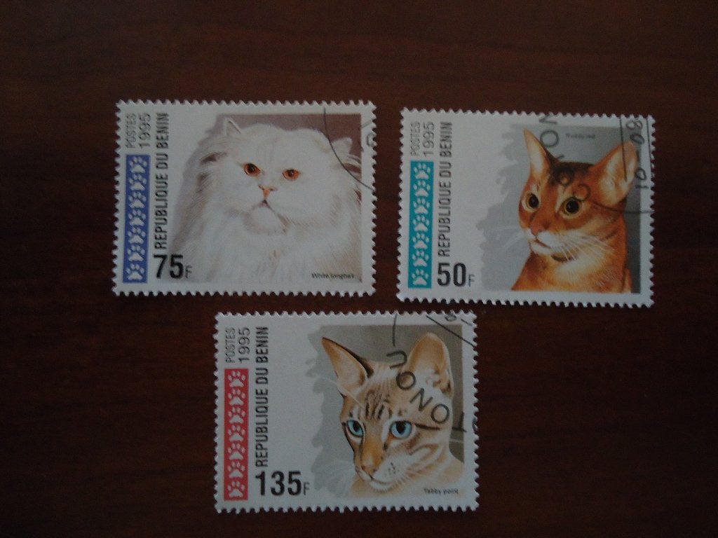 Dier kat Benin 1995, mi. 669+670+672 gestempeld, Ophalen of Verzenden, Gestempeld, Dier of Natuur