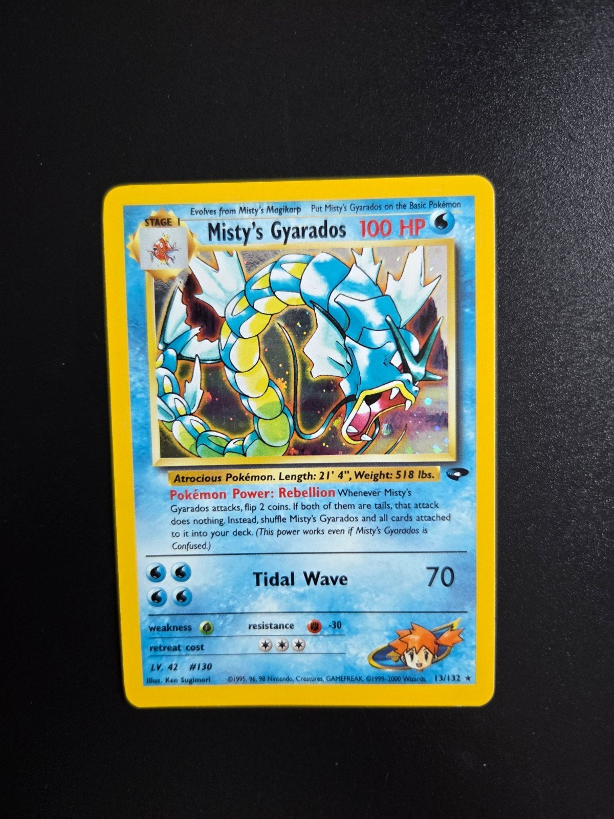 Misty's Gyarados 13/132 Pokemon Gym Challenge holo, Ophalen of Verzenden, Zo goed als nieuw