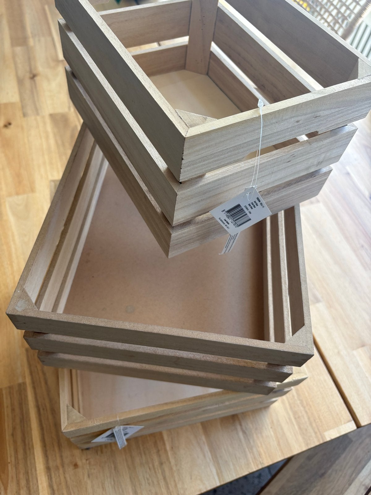 Set van 3 houten kratjes - Decoratief en praktisch, Ophalen, Nieuw, Overige houtsoorten