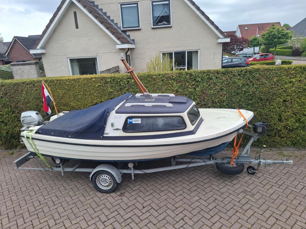 Taylor motorboot/sloep 8 pk honda 4 stroke en trailer, Ophalen, 8 pk, Gebruikt, 5 m