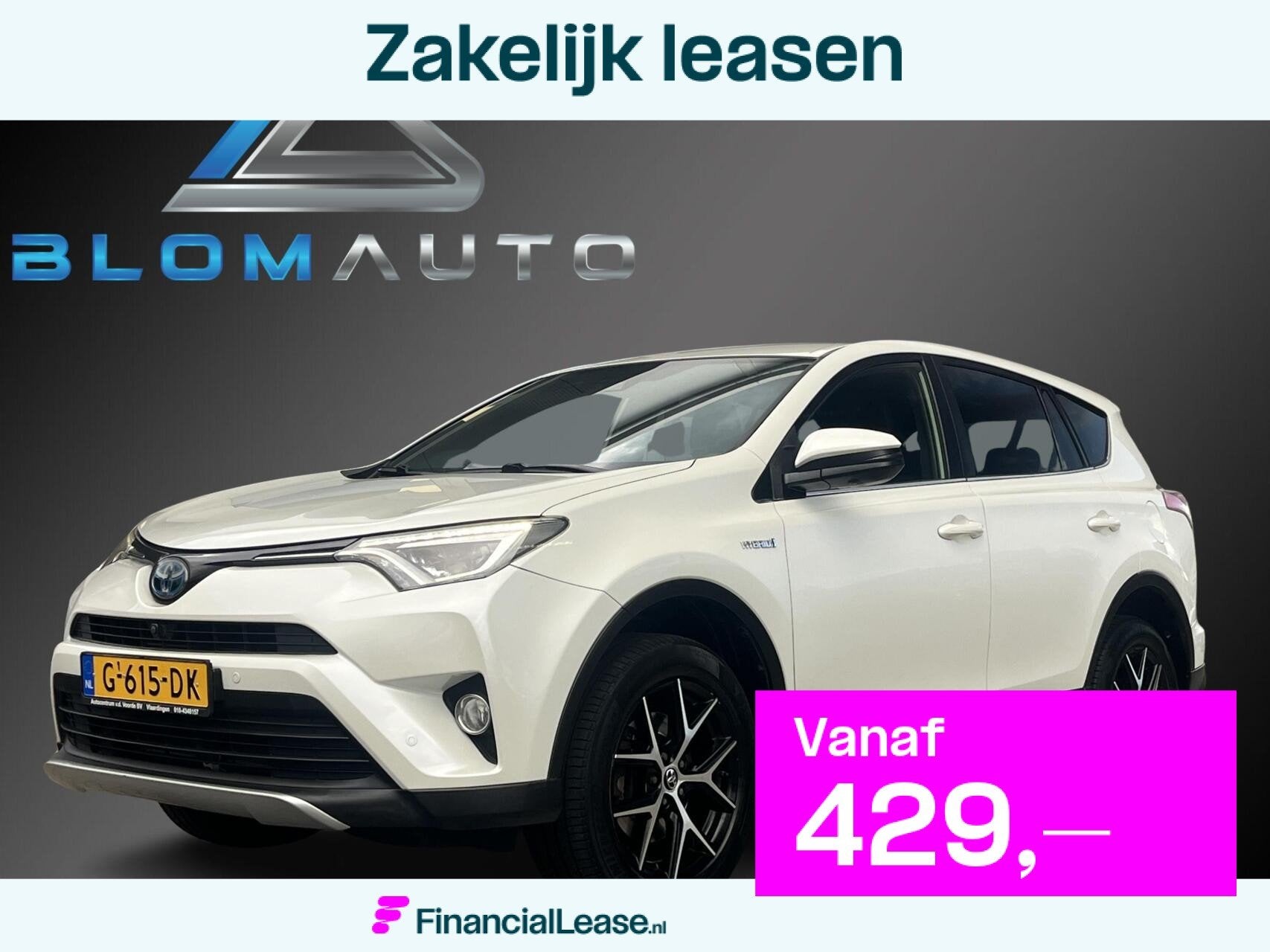 Toyota RAV4 2.5 Hybrid LEDER+360CAM+ACC+LED+KEYLESS+CARPLAY, Gebruikt, Wit, Bedrijf, Hybride Elektrisch/Benzine