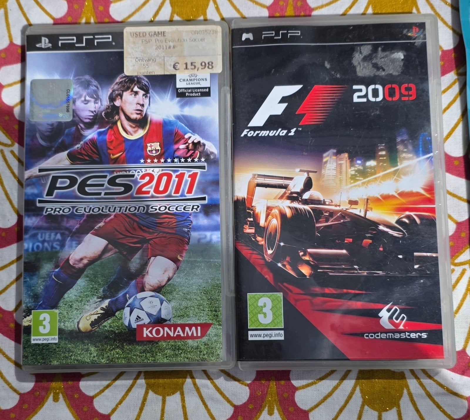 PSP Games: PES 2011 & F1 2009 - Voetbal en Raceplezier, Spelcomputers en Games, Gebruikt, 1 speler, Ophalen of Verzenden, Vanaf 3 jaar