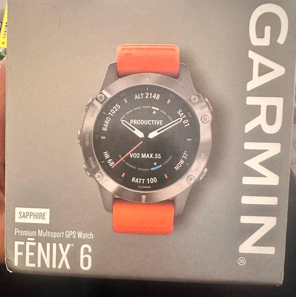 Garmin saphire fenix 6, Ophalen of Verzenden, Zo goed als nieuw, Oranje, Android