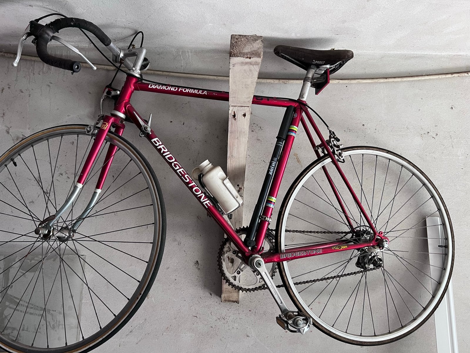 Bridgestone Diamond Formula racefiets - Vintage rood, Fietsen en Brommers, 28 inch, Gebruikt, 53 tot 57 cm, Ophalen